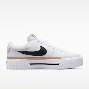 Nike Women's Court Legacy Lift - White/Hemp/Team Orange/Black - Size 8